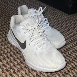 Nike Revolution 6 White and Gray Women’s Athletic Shoes